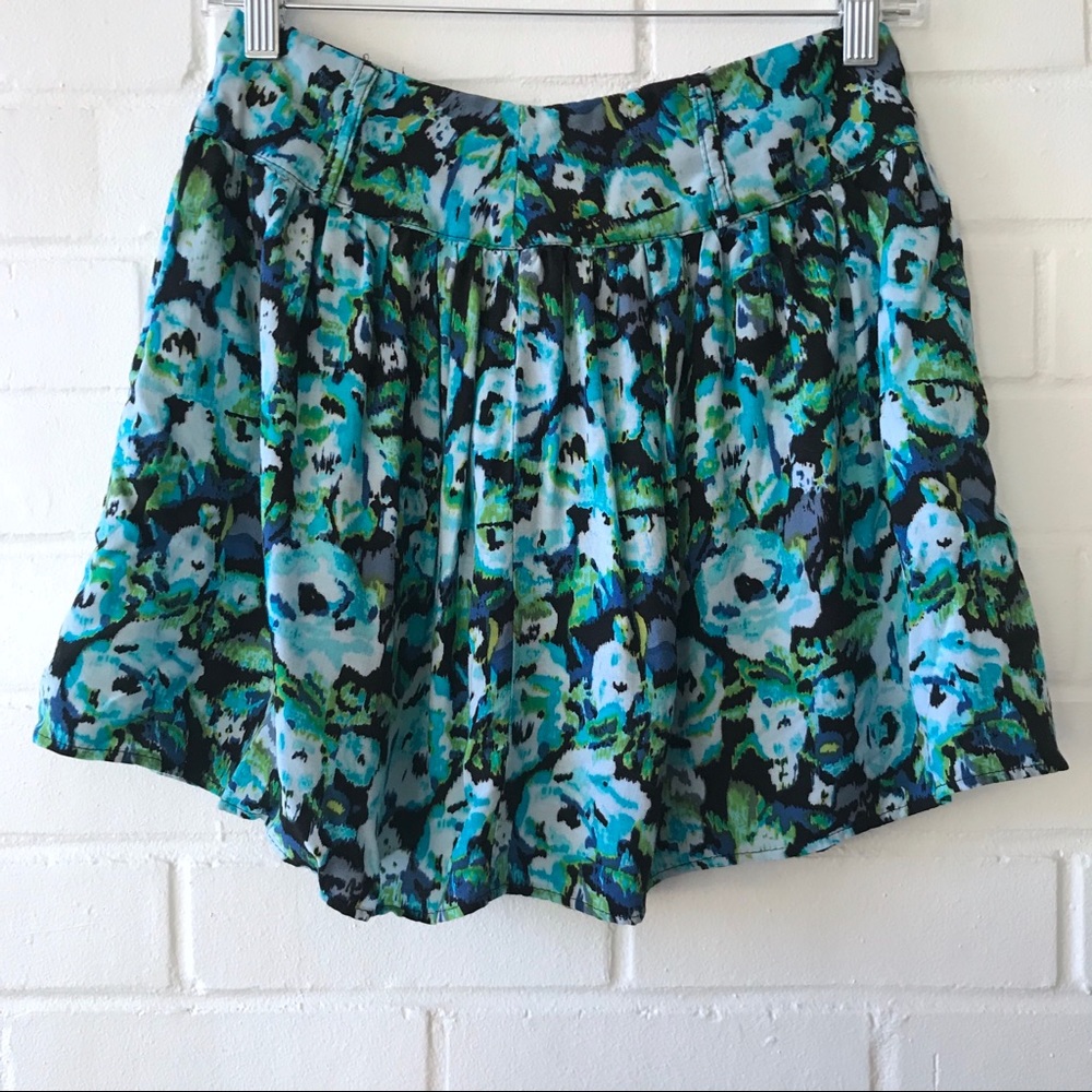 Spring Street Blue Floral Mini Skirt